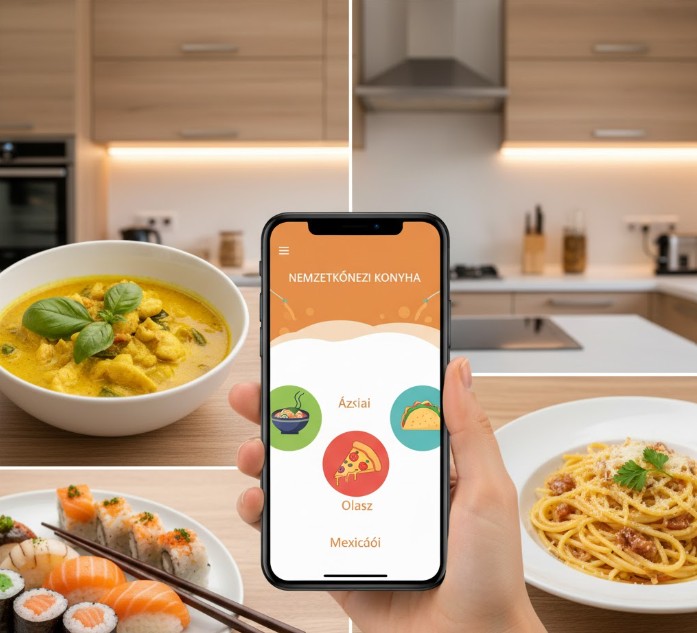 Nemzetközi ételek kollázsa