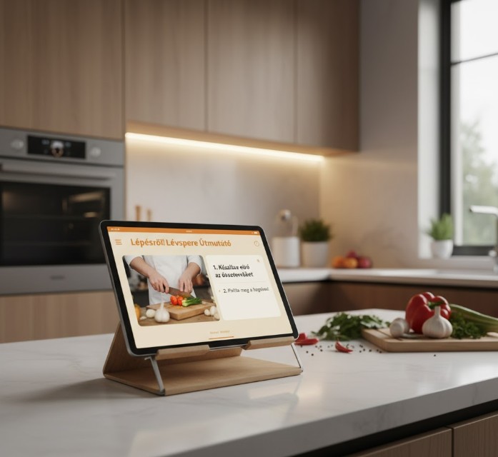 Lépésről lépésre főzési útmutató táblagépen